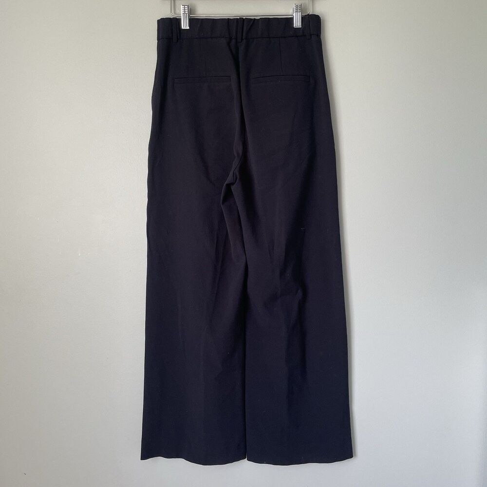 Abercrombie & Fitch High-Rise Wide Leg Dress Pants Navy Blue Pleated Size 6 - Picture 2 of 13